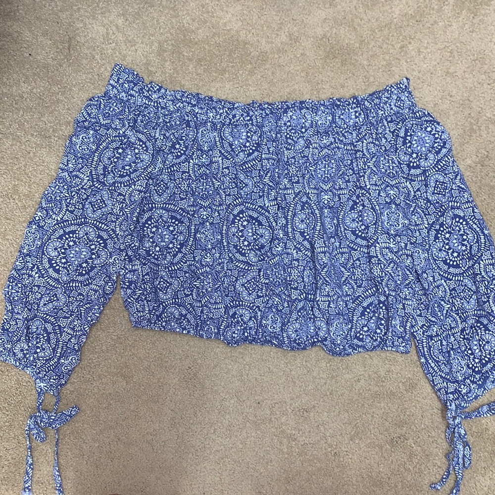 Long Sleeve Off-The-Shoulder Purple Mandala